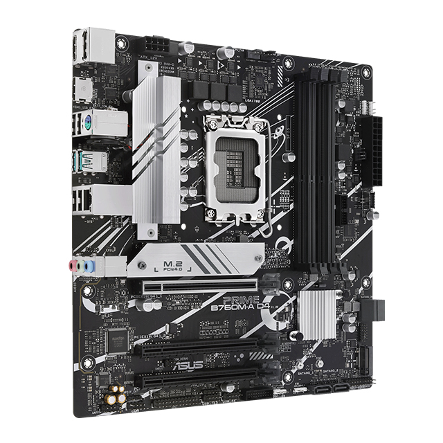 Tarjeta Madre Asus Prime B760M-A D4, Micro-ATX, 12th y 13th Gen Intel, LGA1700, DDR4 5333Mhz OC, x2 M.2, Aura Sync