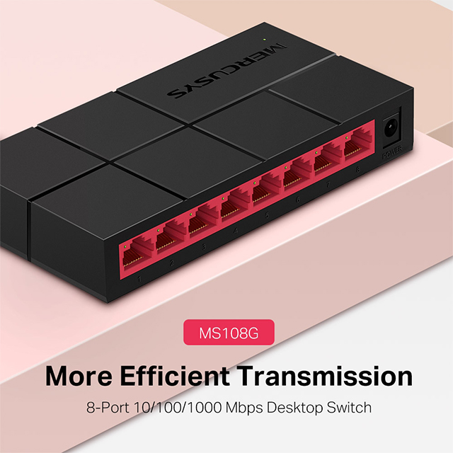 Switch Mercusys de 8 puertos Gigabit 10/100/1000Mbps - MS108G