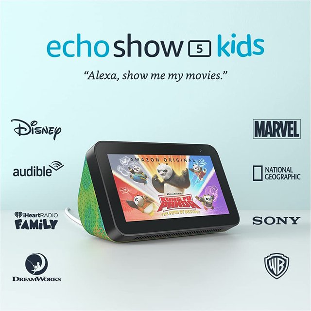 Amazon Echo Show 5 2da Gen Kids | Pantalla Inteligente HD con Alexa | Cámara | Diseñada para niños | Control parental | Verde