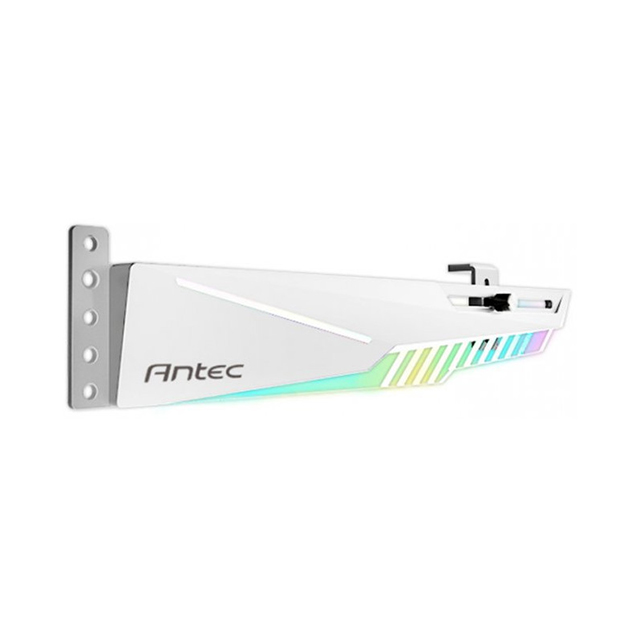 Soporte para Tarjeta de Video Antec Dagger ARGB, Vertical, Ajustable, 270mm, Blanco - AT-HGPUH-ARGB-W