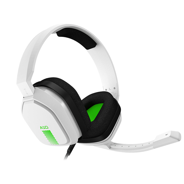 Diadema Astro A10, Blanco-Verde, Alámbrico, 3.5mm / Xbox Serie X|S / PS5 / PC / MAC (Logitech) - 939-001851