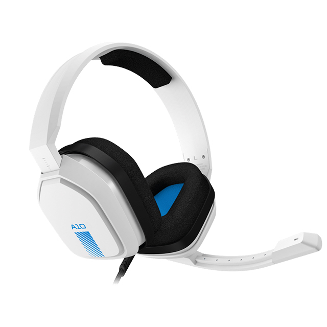 Diadema Astro A10, Blanco-Azul, Alámbrico, 3.5mm / PS5 / Xbox Serie X|S / PC / MAC (Logitech) - 939-001846