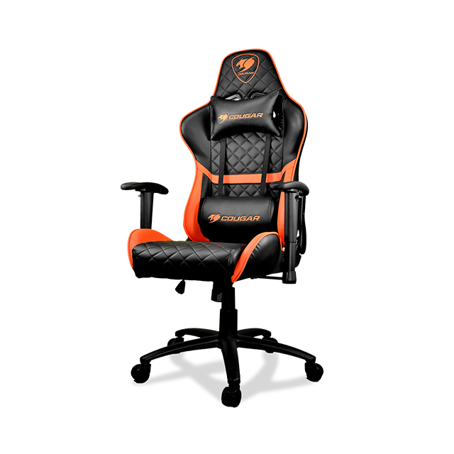 Silla Gamer Cougar Armor One, Vinil, Reclinable, 4D, Negro/Naranja