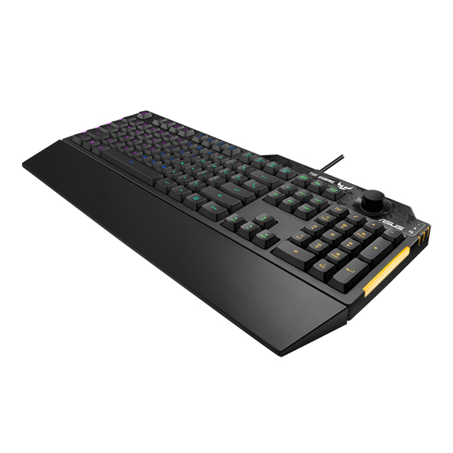 Teclado Membrana Asus TUF Gaming K1, Perilla de Volumen, RGB, Aura Sync