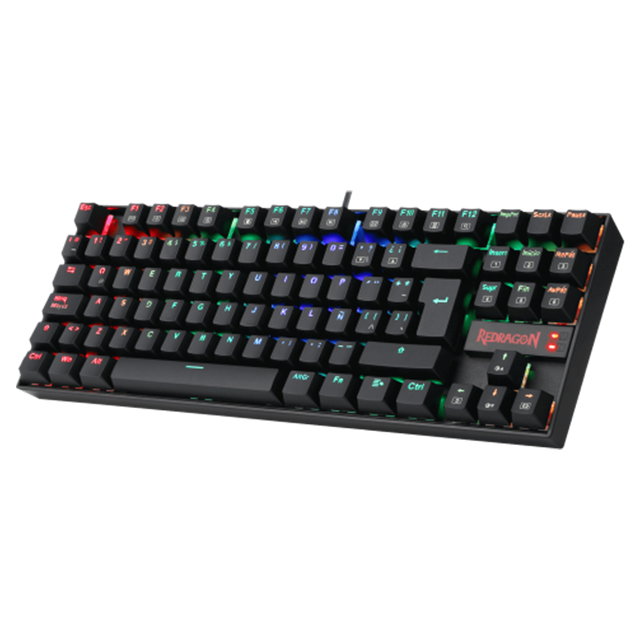 Teclado Mecánico Redragon Kumara Black K552RGB-1R-SP, TKL, Switches Redragon Red, Español