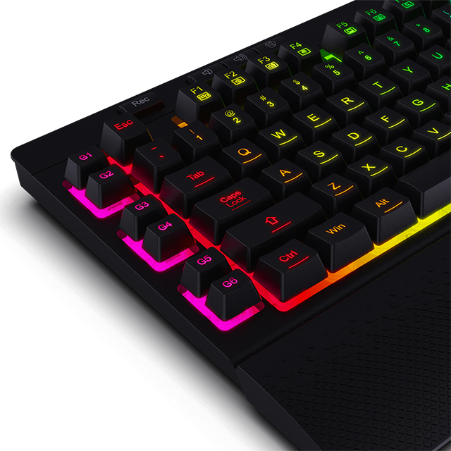 Teclado Gamer de Membrana Redragon Shiva K512RGB-SP, Macros personalizables, Reposa muñecas, Español