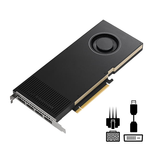 Tarjeta de video Nvidia PNY Quadro RTX A4000 16GB GDDR6, 6,144 Cuda Cores, PCIe 4.0, Arquitectura Ampere, x4 Displayport, Bulk - VCNRTXA4000-BLK