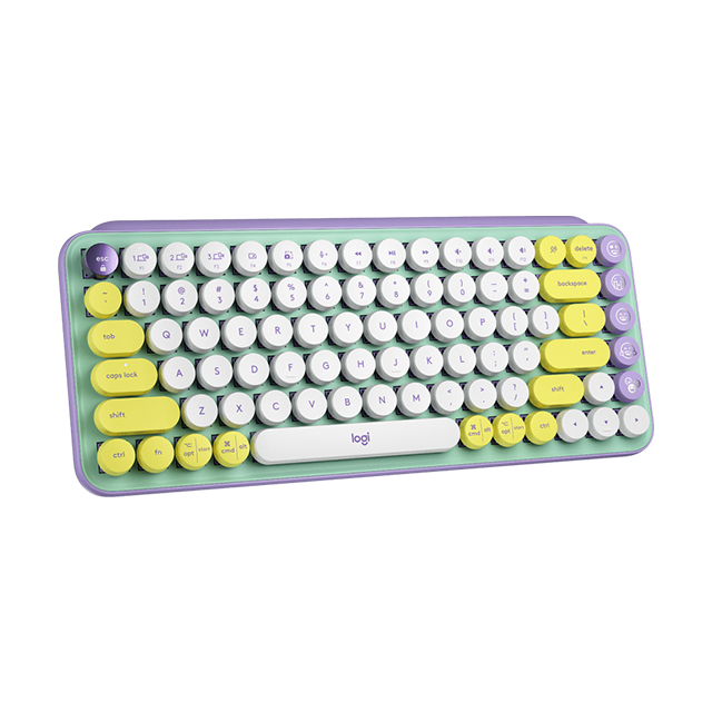 Teclado Mecánico Inalámbrico Logitech POP Keys Daydream, Teclas para emojis intercambiables, Bluetooth, USB Logi Bolt, Español - 920-010714