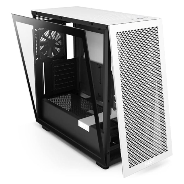 Gabinete NZXT H7 Flow Blanco/Negro, E-ATX, Cristal Templado, 2 Ventiladores F Quiet 120mm, Soporte GPU Vertical - CM-H71FG-01