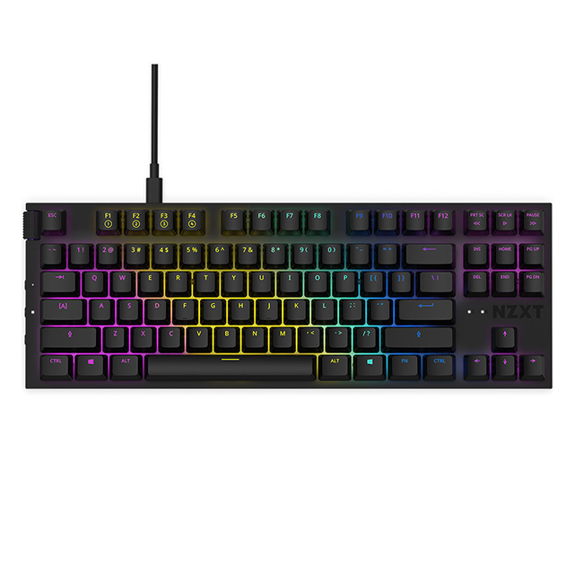 Teclado Mecánico Modular NZXT Function Tenkeyless Negro, Switches Gateron Red, RGB, Hot Swap, USB C, Ingles - KB-1TKUS-BR