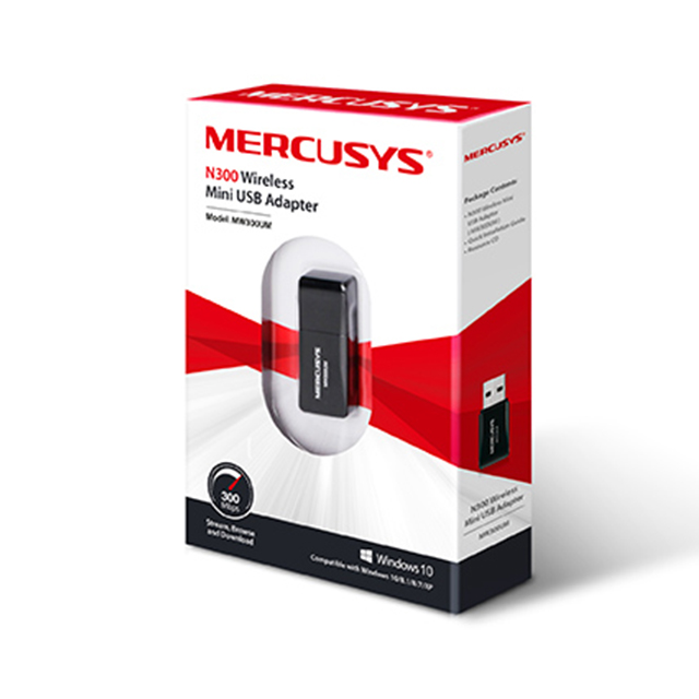 Tarjeta de Red Micro USB Inalámbrica Mercusys N 300 | 300Mbps | 2.4Ghz - MW300UM V3