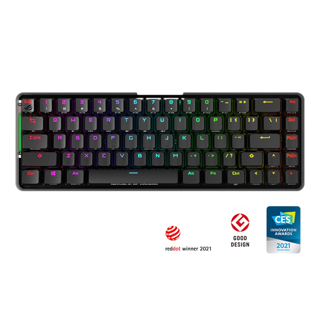 Teclado Mecanico Inalámbrico Asus ROG Falchion NX 65%, Switches ROG NX Blue, 68 Teclas, Aura Sync, Ingles - M6011 ROG FALCHION NX/NXBL/US