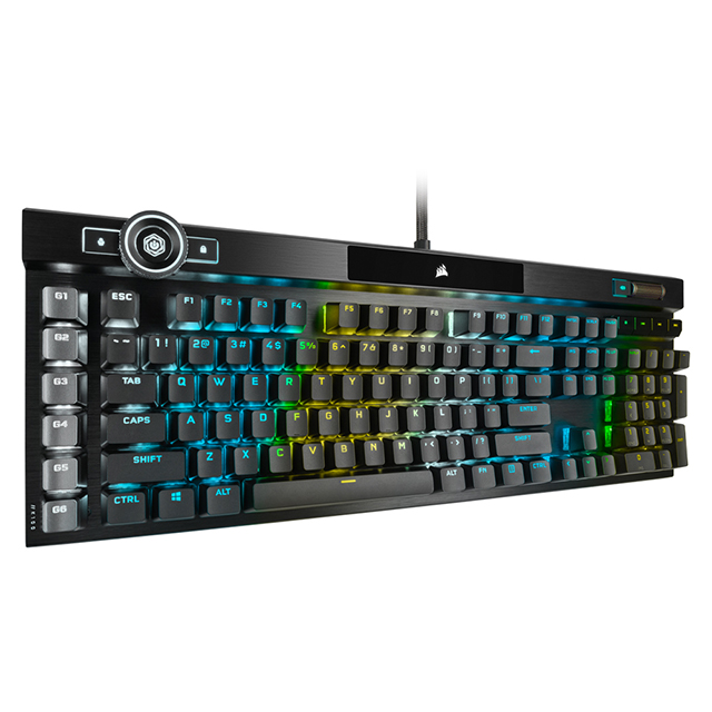 Teclado Mecánico Corsair K100 RGB, Switches Cherry MX Speed, Interruptor Corsair OPX, Ingles - CH-912A01A-NA