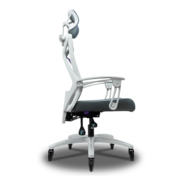 Silla Gamer Munfrost Nova Gris con Blanco | Reclinable | 180KG | Ruedas tipo patin - MFMSIL1W