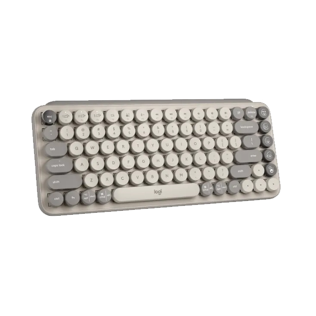 Teclado Mecánico Inalámbrico Logitech POP Keys Mist, Teclas para emojis intercambiables, Bluetooth, USB Logi Bolt, Español - 920-011518