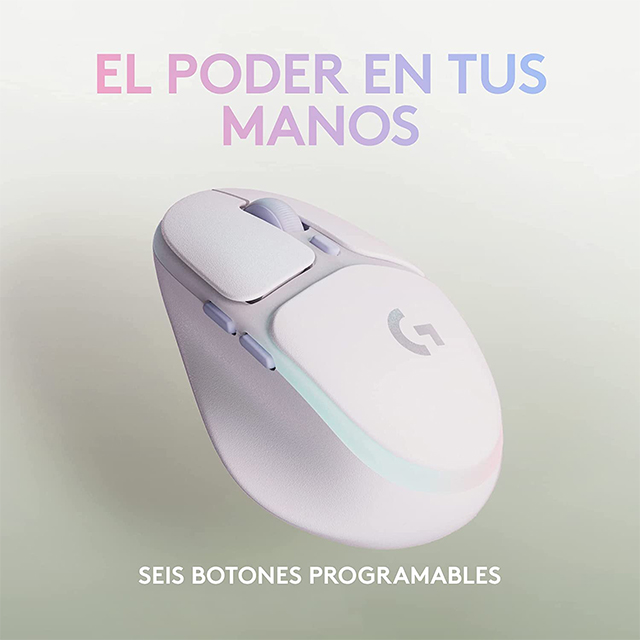 Mouse Logitech G705 Inalámbrico Lightspeed, RGB Ligthsync, 8,200 DPI, Blanco - 910-006366