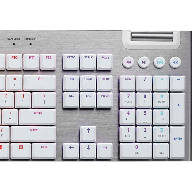 Teclado Mecánico Logitech G815 Blanco, Switches Low Profile GL Tactil, Lightsync RGB, Ingles- 920-011354