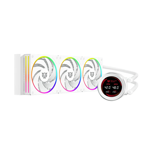 Enfriamiento Líquido Balam Rush Hydrox Expert HYX36, 360mm, 3 Ventiladores, Display LCD 2.1", ARGB, Blanco - BR-941839