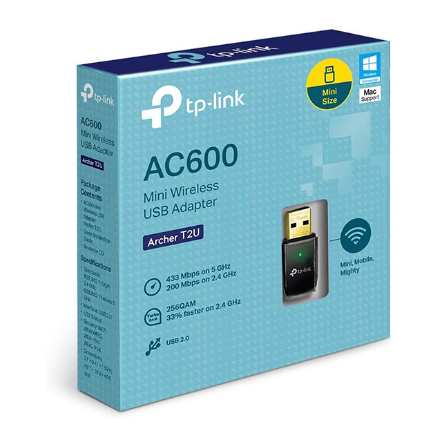 Tarjeta de Red USB Inalámbrica Tp-Link Archer T2U V3 AC600 | 2.4Ghz | 5Ghz