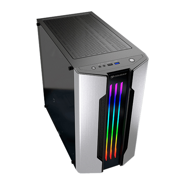 Gabinete Cougar Gemini M Silver, RGB, Cristal Templado, Micro ATX, 385TMB0.0002