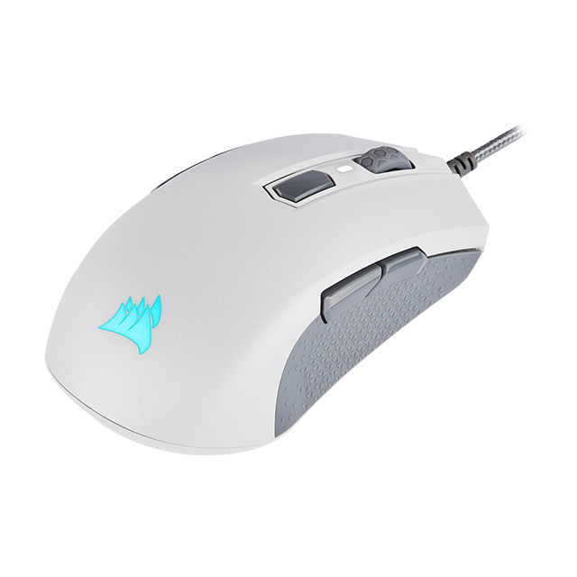 Mouse Corsair M55 RGB PRO Blanco, Ambidiestro, Alámbrico, RGB, ICUE, 12,400 DPI, CH-9308111-NA