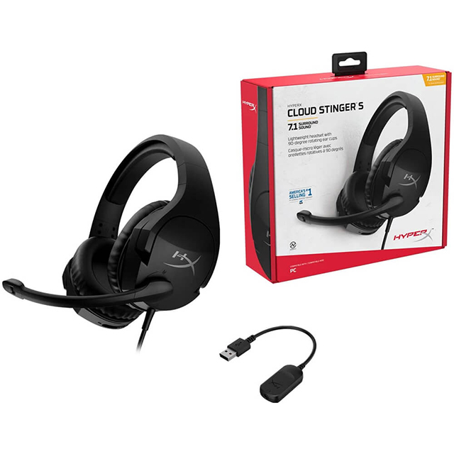 Diadema HyperX Cloud Stinger S, Alámbrico, 3.5mm, PC, PS4, Xbox One, Nintendo Switch, Moviles Device, 7.1 Surround (Ngenuity) - HHSS1S-AA-BK/G