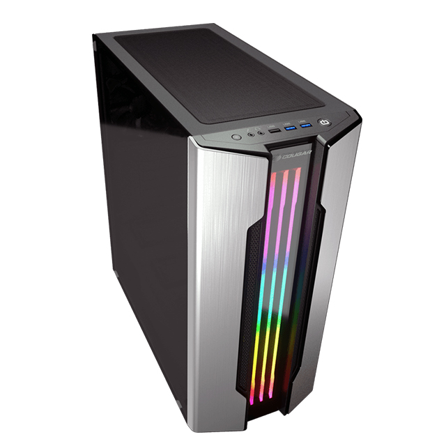 Gabinete Cougar Gemini S Silver (2020) ARGB, Soporte GPU Vertical, Cristal Templado, E-ATX, 385BMB0.0002