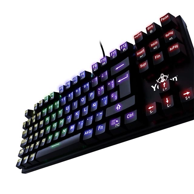 Teclado Mecánico Yeyian Spark Serie 2000, RGB, Blue (click), TKL, Español, YAT1804