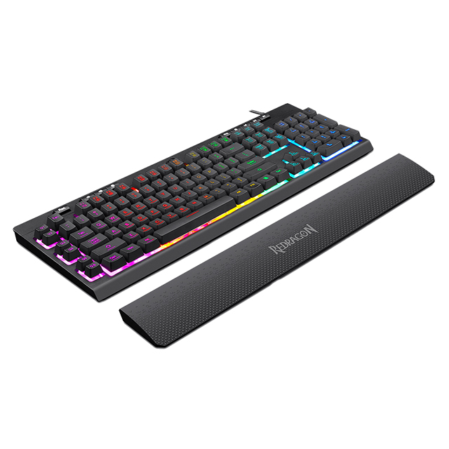 Teclado Gamer de Membrana Redragon Shiva K512RGB-SP, Macros personalizables, Reposa muñecas, Español