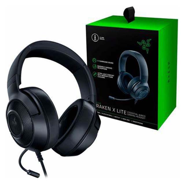 Diadema Gamer Razer Kraken X Lite, Alámbrico, 7.1 Surround, 3.5mm, PC / MAC / PS4 / Switch / Xbox One / Smartphones - RZ04-02950100-R381