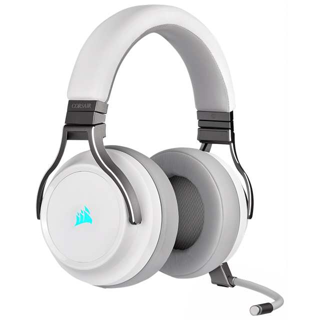 Diadema Corsair Virtuoso Blanco Wireless RGB, Inalámbrico, 7.1 Surround / USB / USB-C / 3.5mm / PC / Nintendo Switch / Xbox / PS5 - CA-9011186-NA