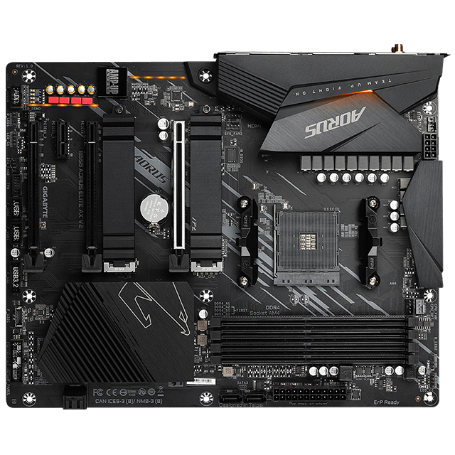 Tarjeta Madre Gigabyte B550 Aorus Elite AX V2, ATX, AM4, DDR4 4400Mhz OC, Dual M.2, Wi-Fi 6, Bluetooth 5, RGB Fusion 2.0