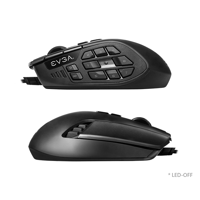 Mouse EVGA X15 MMO Gaming Mouse, Alámbrico, 16,000 DPI, 20 Botones, Pixart 3389 Optico - 904-W1-15BK-KR