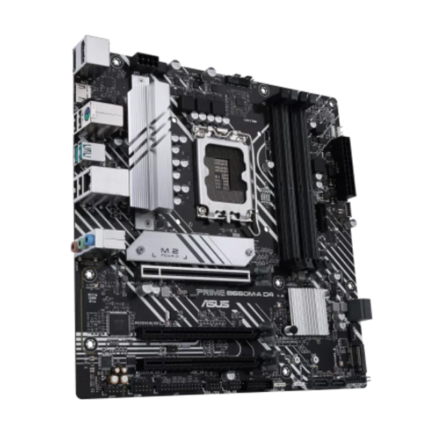 Tarjeta Madre Asus Prime B660M-A D4, Micro-ATX, 12th Gen Intel, LGA1700, DDR4 5333Mhz OC, 2x M.2