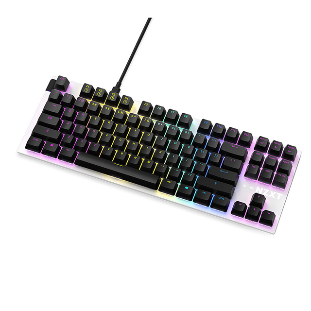 Teclado Mecánico Modular NZXT Function Tenkeyless Blanco, Switches Gateron Red, RGB, Hot Swap, USB C, Ingles - KB-1TKUS-WR