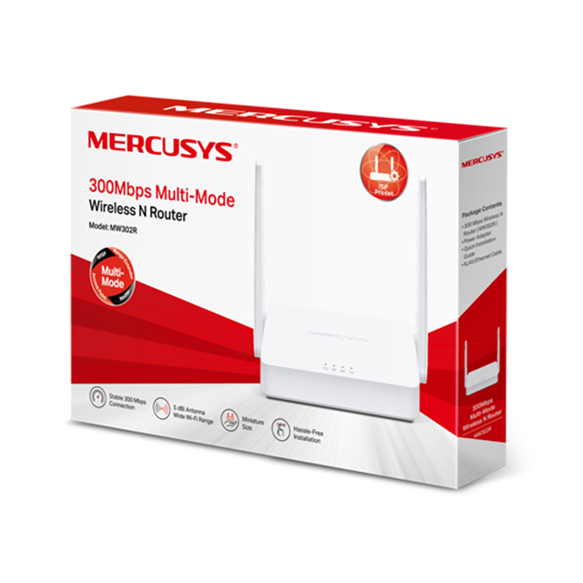 Router Mercusys MW302R | 300Mbps | 2.4Ghz | 4 Modos en 1 | Router | Extensor | Access Point | WISP