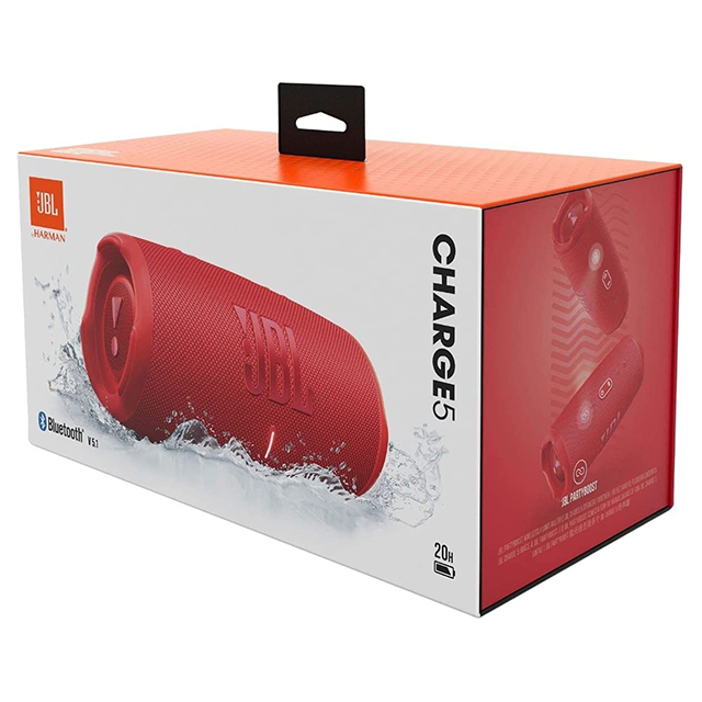 Bocina Bluetooth JBL Charge 5 Rojo | Resistente al polvo y agua IP67 | Bateria Integrada - JBLCHARGE5REDAM