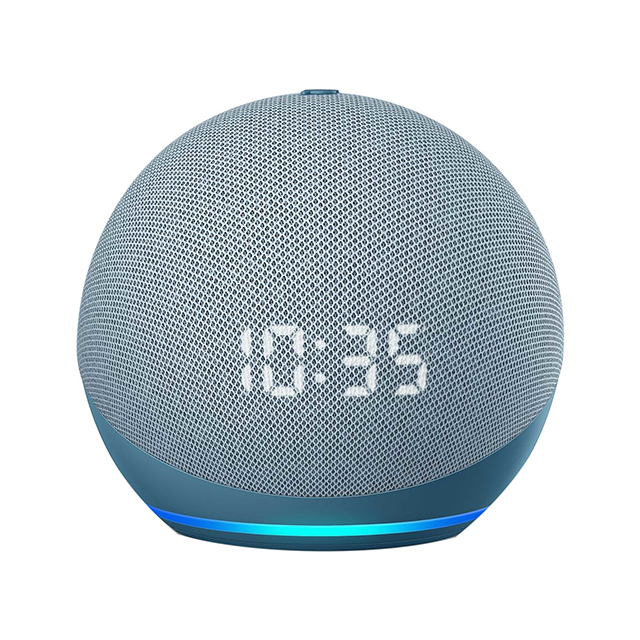 Amazon Echo Dot, Bocina Inteligente con reloj y Alexa,  Azul, 5Gen - B7W644