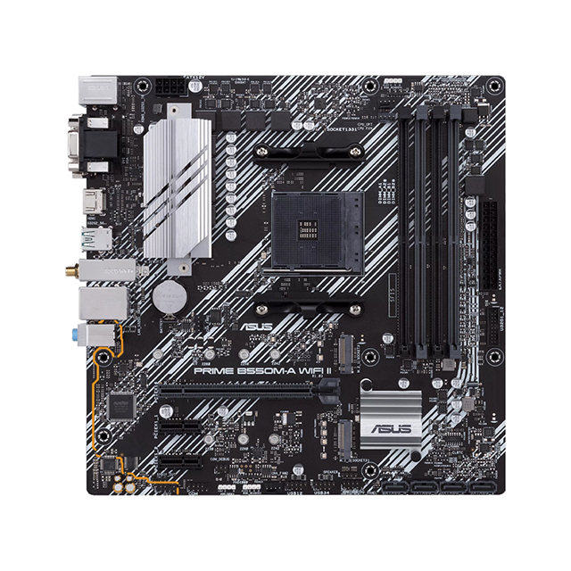 Tarjeta Madre Asus Prime B550M-A WiFi II, Micro ATX, AM4, DDR4 4866Mhz OC, x2 M.2, WiFi 6, Bluetooth 5.1, Aura Sync