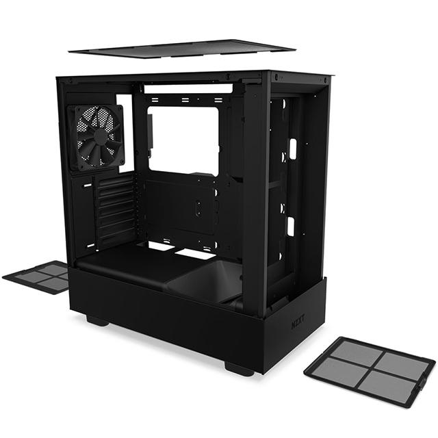 Gabinete NZXT H5 Flow Negro, ATX, Cristal Templado, 2 Ventiladores F Quiet 120mm - CC-H51FB-01