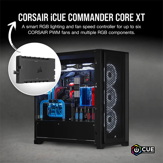 Controlador de velocidad del ventilador y de iluminación RGB inteligente Corsair iCUE Commander CORE PRO XT - CL-9011112-WW