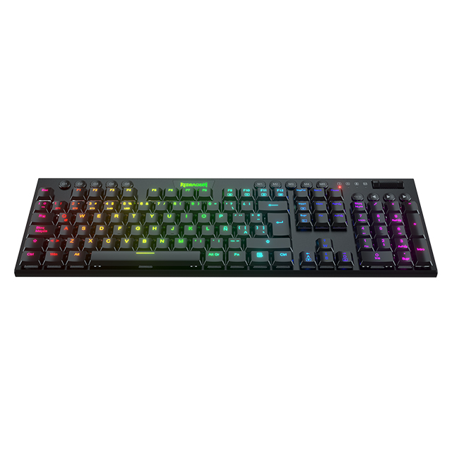 Teclado Gamer Mecanico Redragon Horus RGB, Switches Red Ultra Low Profile, Inalámbrico, USB 2.4Ghz, Bluetooth 5.0, Iluminación RGB, Español - K618-RGB-SP RD