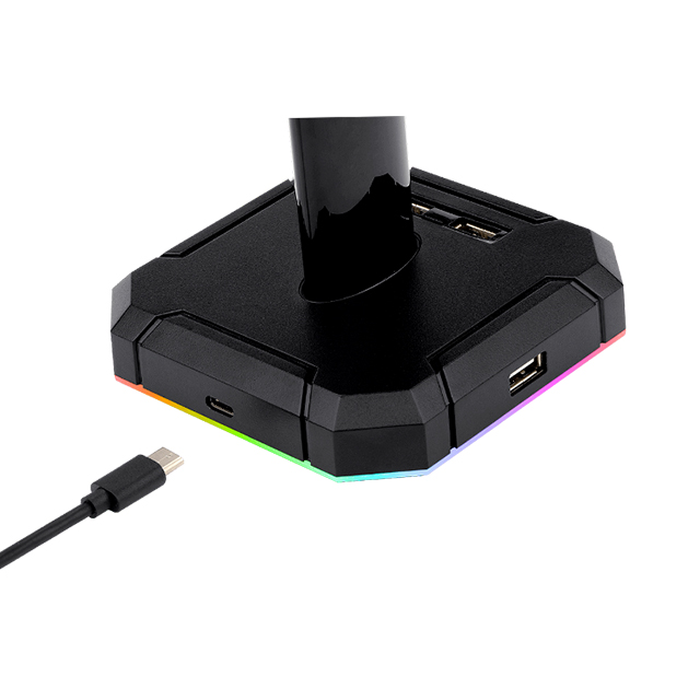 Soporte para audífonos Redragon Scepter Pro con HUB USB, RGB - HA300