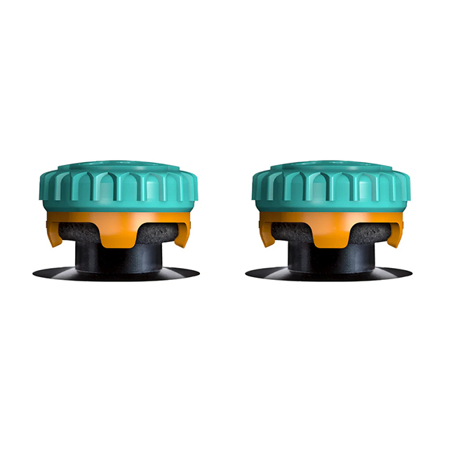 KontrolFreek - Saints Row - para PS4 y PS5 | Performance Thumbsticks | 2 Alturas Medias, Agarre y Precisión Mejorados | Turquesa/Naranja