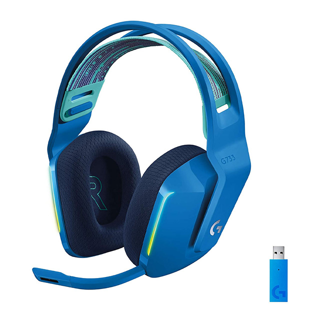 Diadema Logitech G733 Lightspeed Inalámbrico Azul, RGB Lightsync, USB, PC, PS4, 7.1 Surround - 981-000942