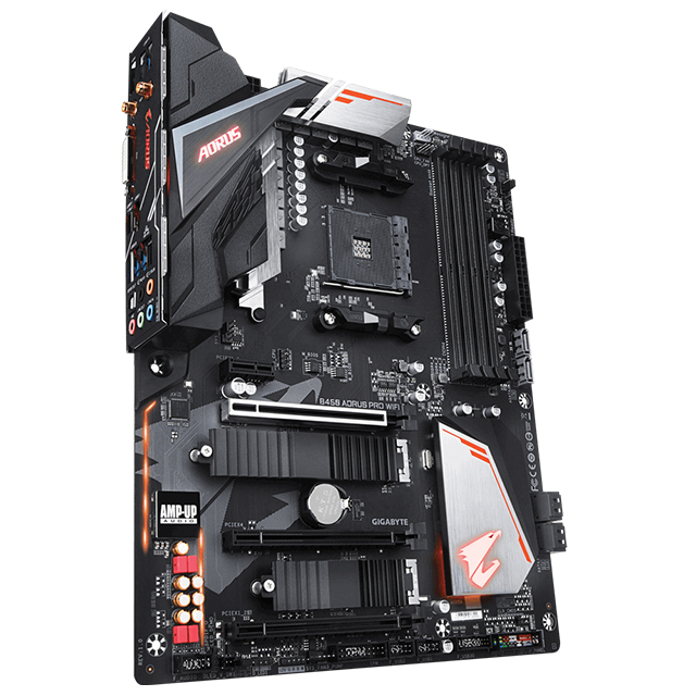 Tarjeta Madre Gigabyte B450 Aorus Pro WIFI, ATX, AM4, DDR4 3600Mhz OC, Dual M.2, Crossfire, RGB Fusion 2.0