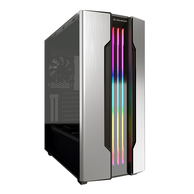 Gabinete Cougar Gemini S Silver (2020) ARGB, Soporte GPU Vertical, Cristal Templado, E-ATX, 385BMB0.0002