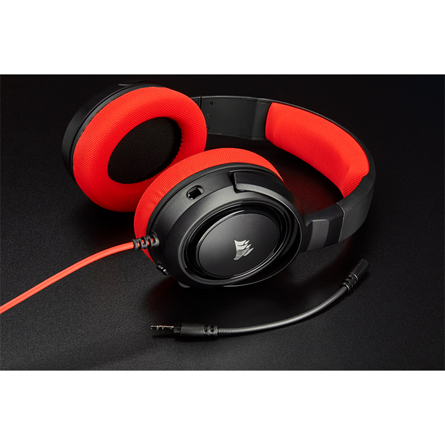 Diadema Corsair HS35 Rojo, Alámbrico, 3.5mm, PC, PS4, Xbox One, Switch, Mobile Devices, Stereo - CA-9011198-EU