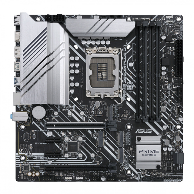 Tarjeta Madre Asus Prime Z690M-Plus D4, Micro-ATX, 12th Gen Intel, LGA1700, DDR4 5333Mhz OC, 3x M.2, Thunderbolt 4, Aura Sync