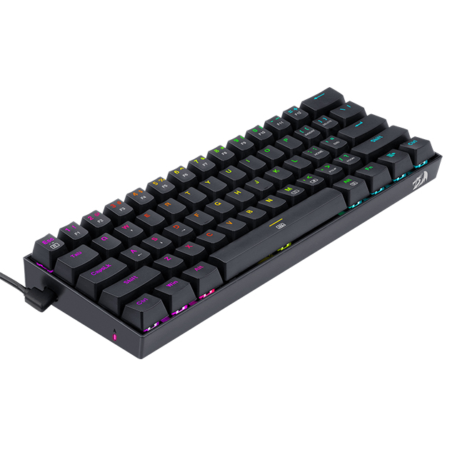 Teclado Gamer Mecanico 60% Redragon Dragonborn K630RGB Black, Switches Redragon Blue